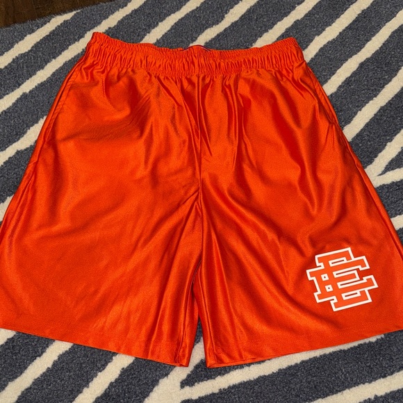 RARE Eric Emanuel Bright Orange Shiny Athletic Shorts